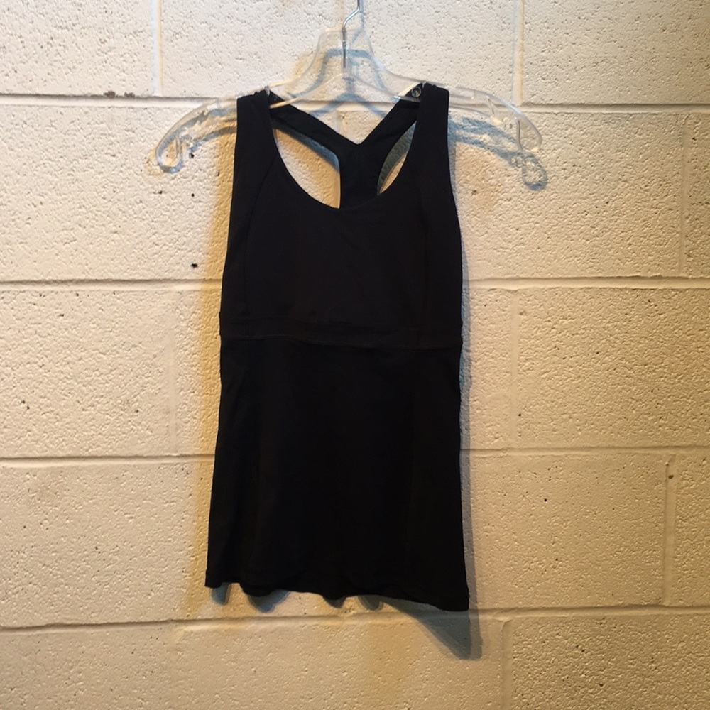Lululemon black open back tank top sz4 57854